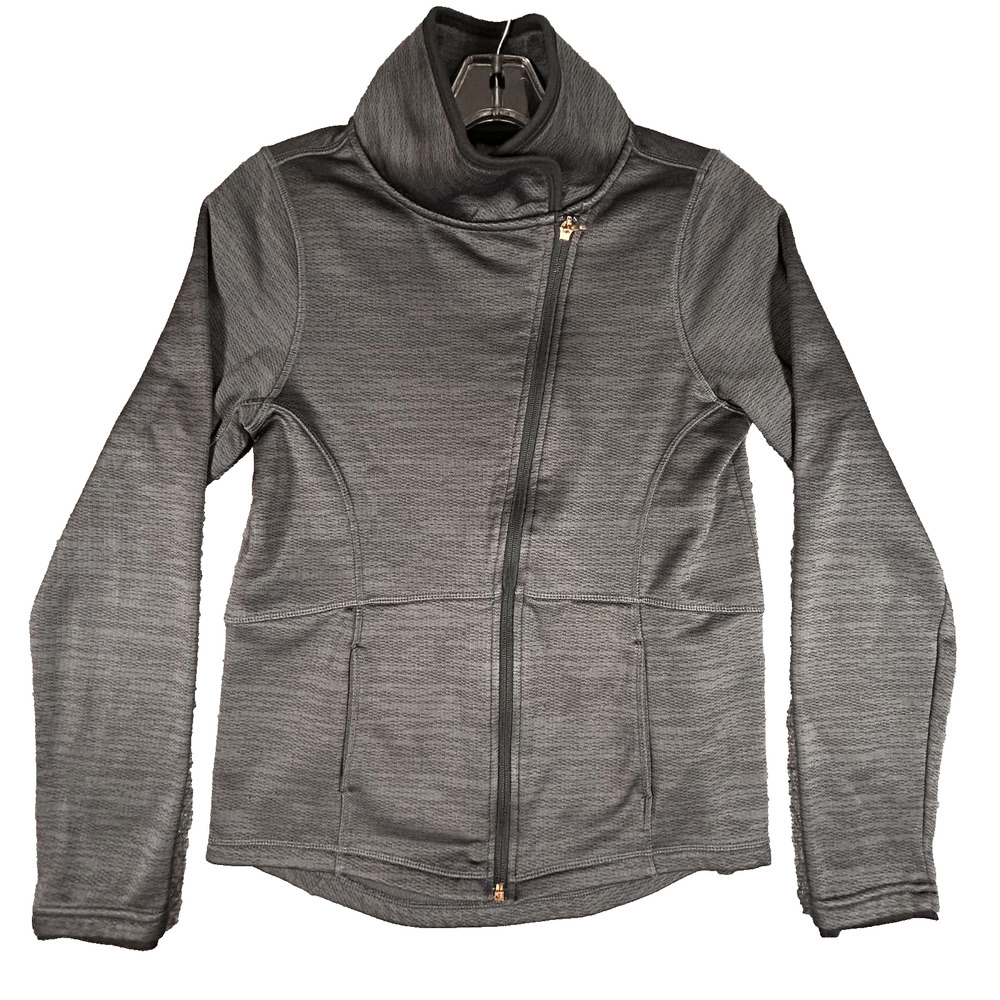 Champion Jacket Womens‎ XS Gray Full Zip Athletic Asymmetrical Thumbholes Fleece
